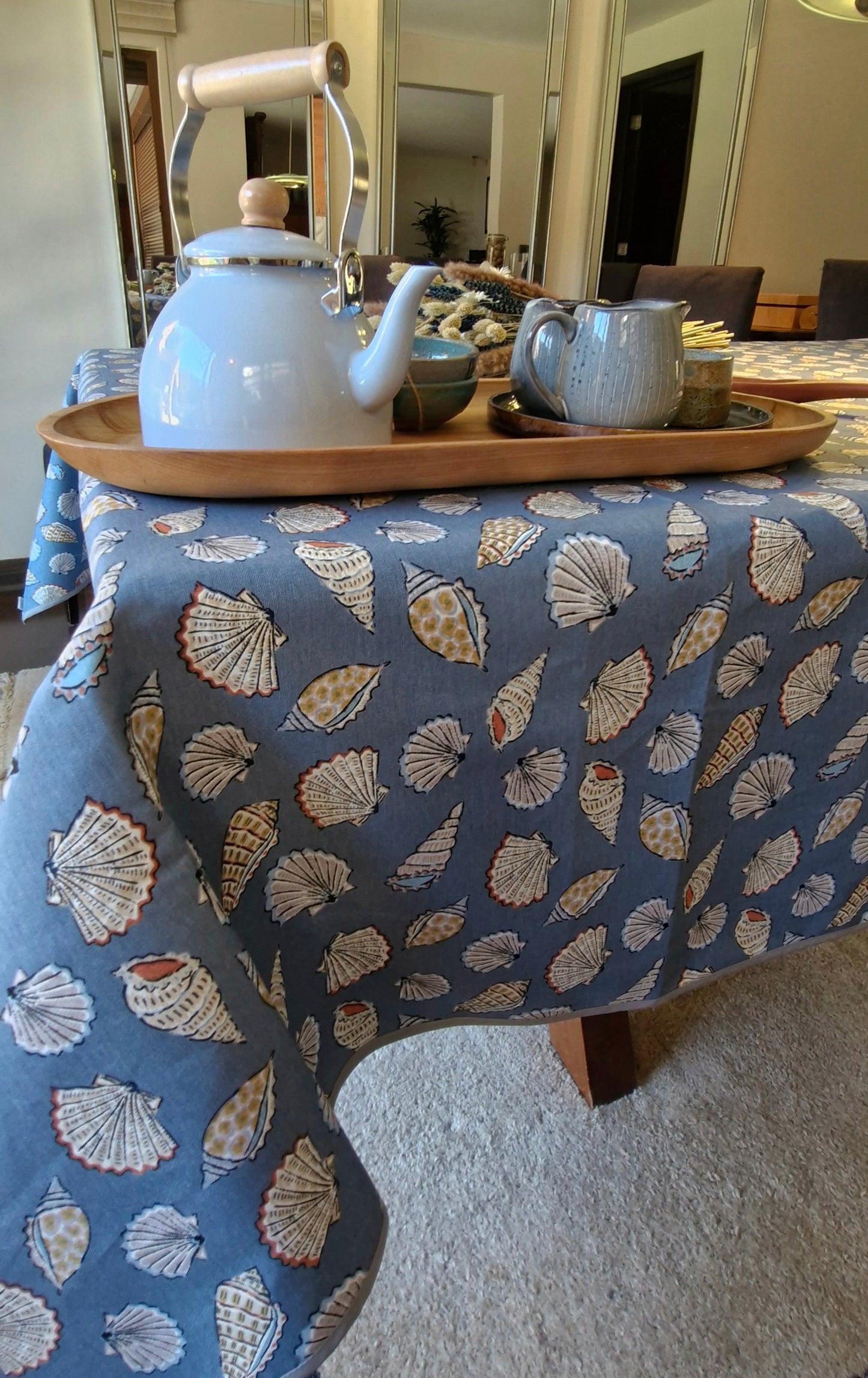 Mantel Repelente Conchitas Azules