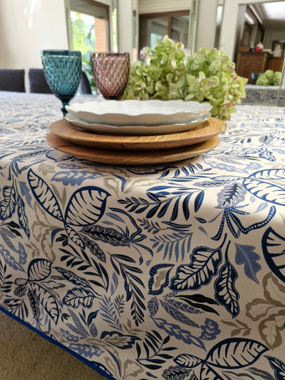 Mantel Rectangular Botánico Azul