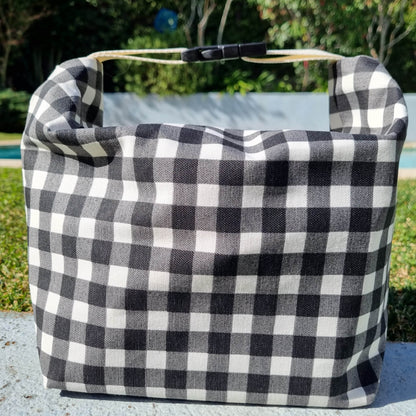 Bolso Termico Snack Cuadros Blanco/Negro