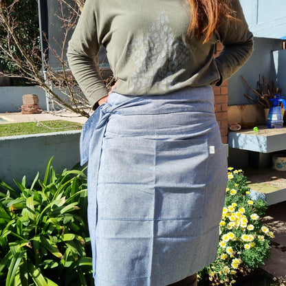 Mandil Lino Celeste