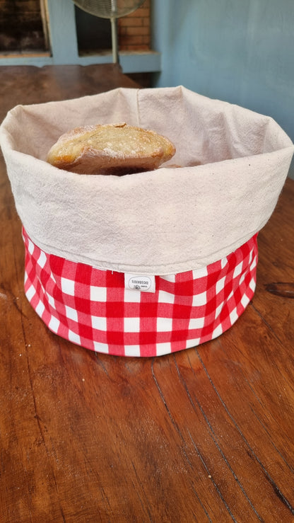 Panera Cuadros Rojos y Blancos