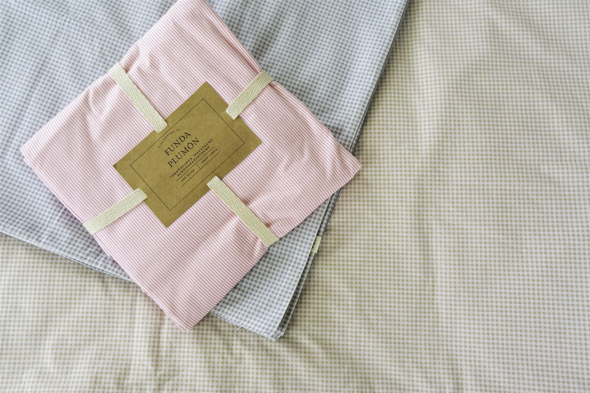 Funda de plumón Lili Rose rayas rosa sobre la colección de fundas Tischdecke