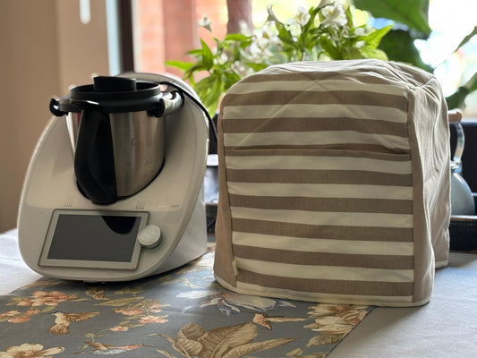 Funda Thermomix Rayada Beige