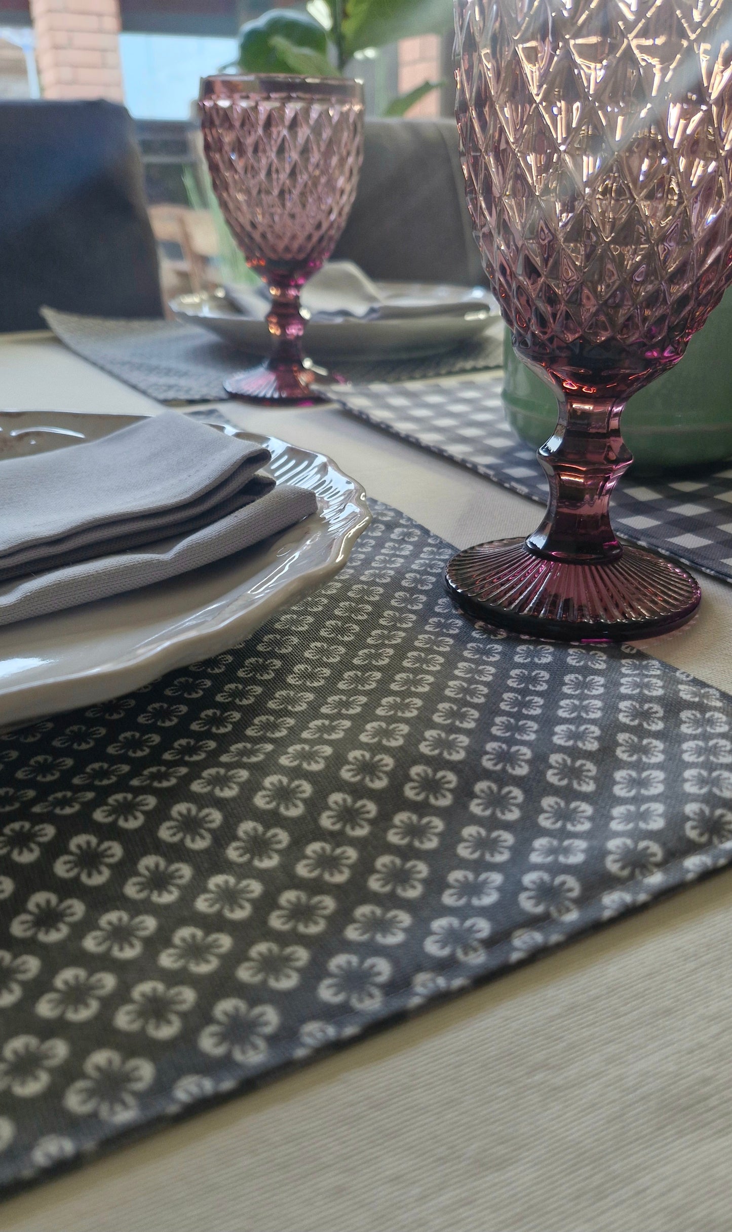 Detalle individual repelente reversible marengo margaritas 44x33 cm Tischdecke