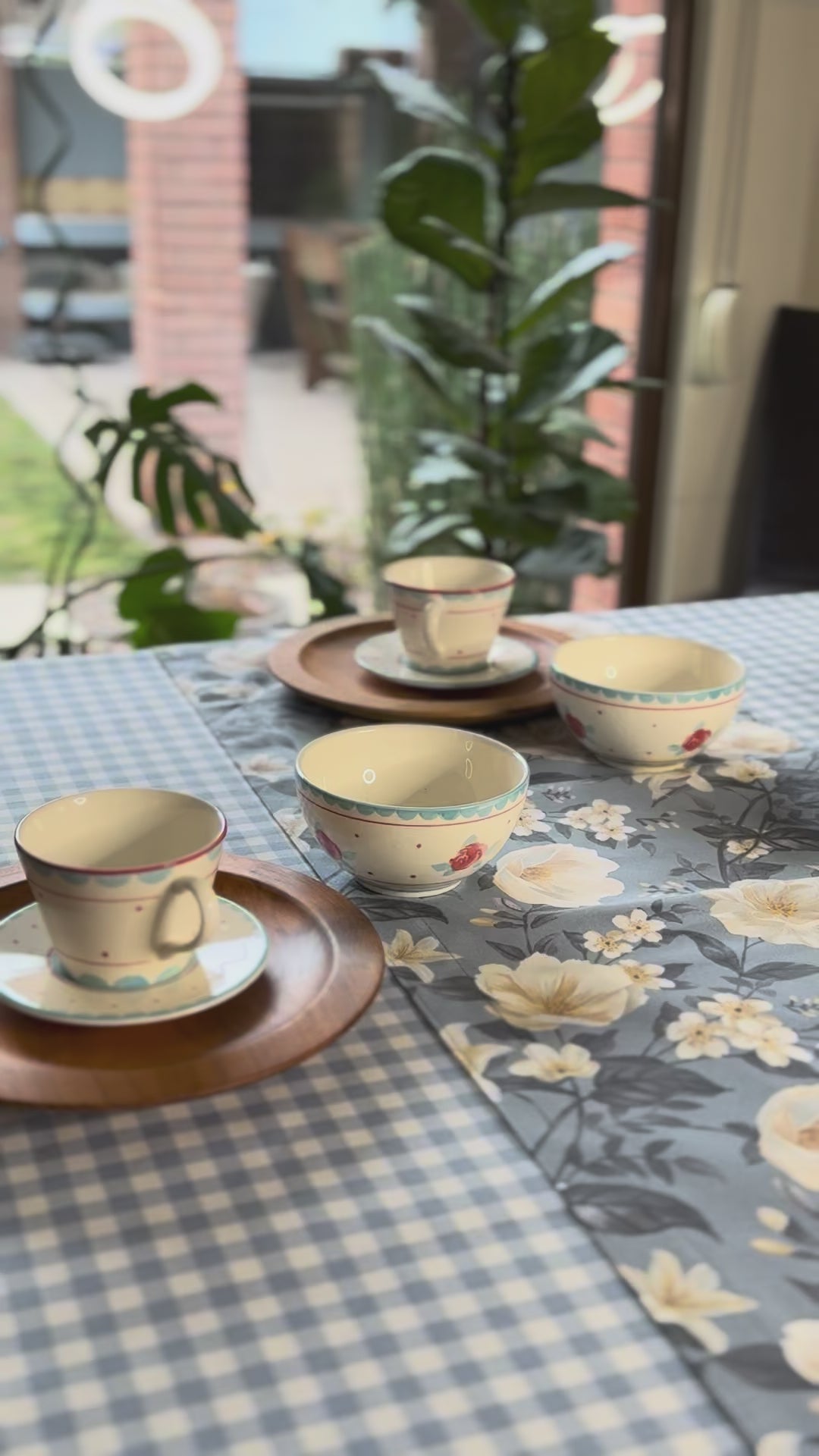 Video del mantel rectangular vichy celeste repelente
