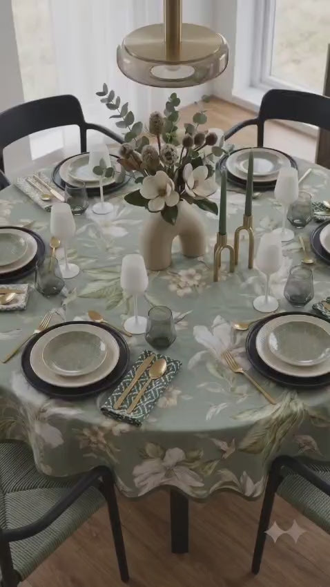 Video del mantel redondo Picaflor Verde